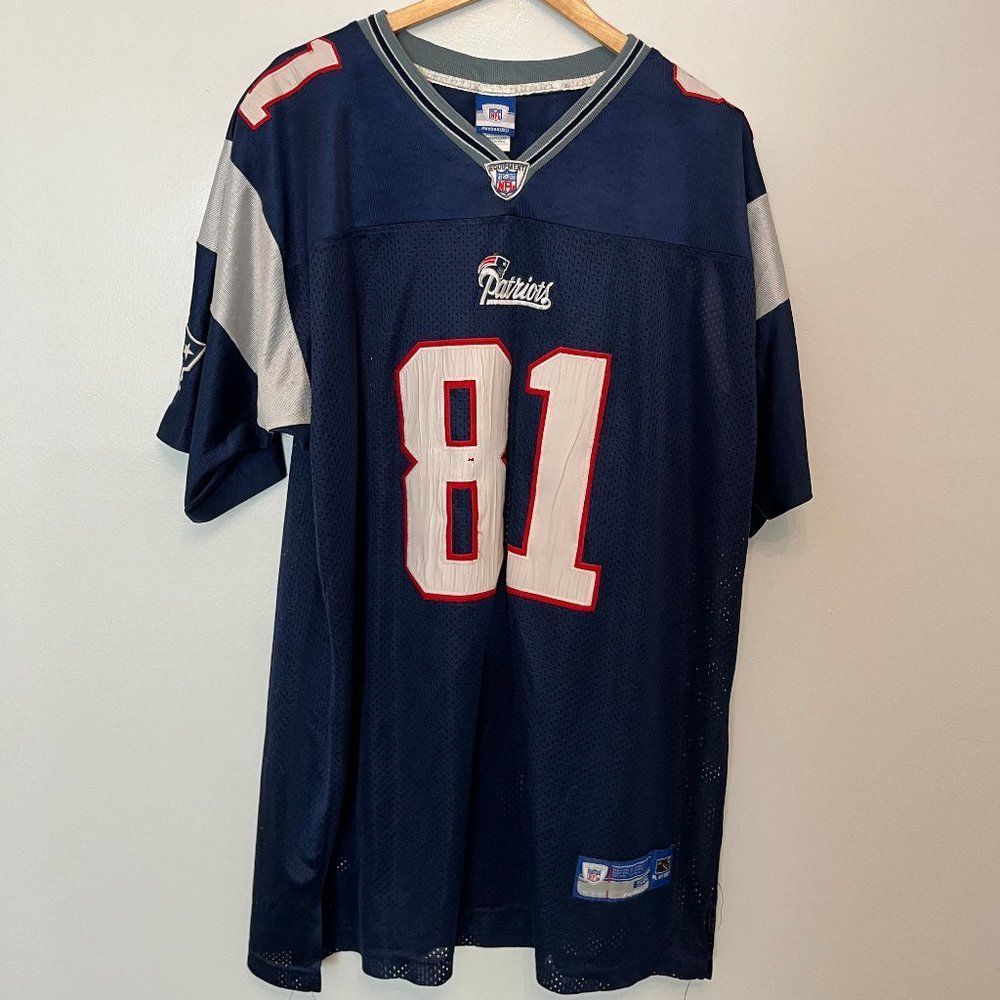 Vintage NFL Reebok New England Patriots Randy Moss #81 Jersey Size 2XL